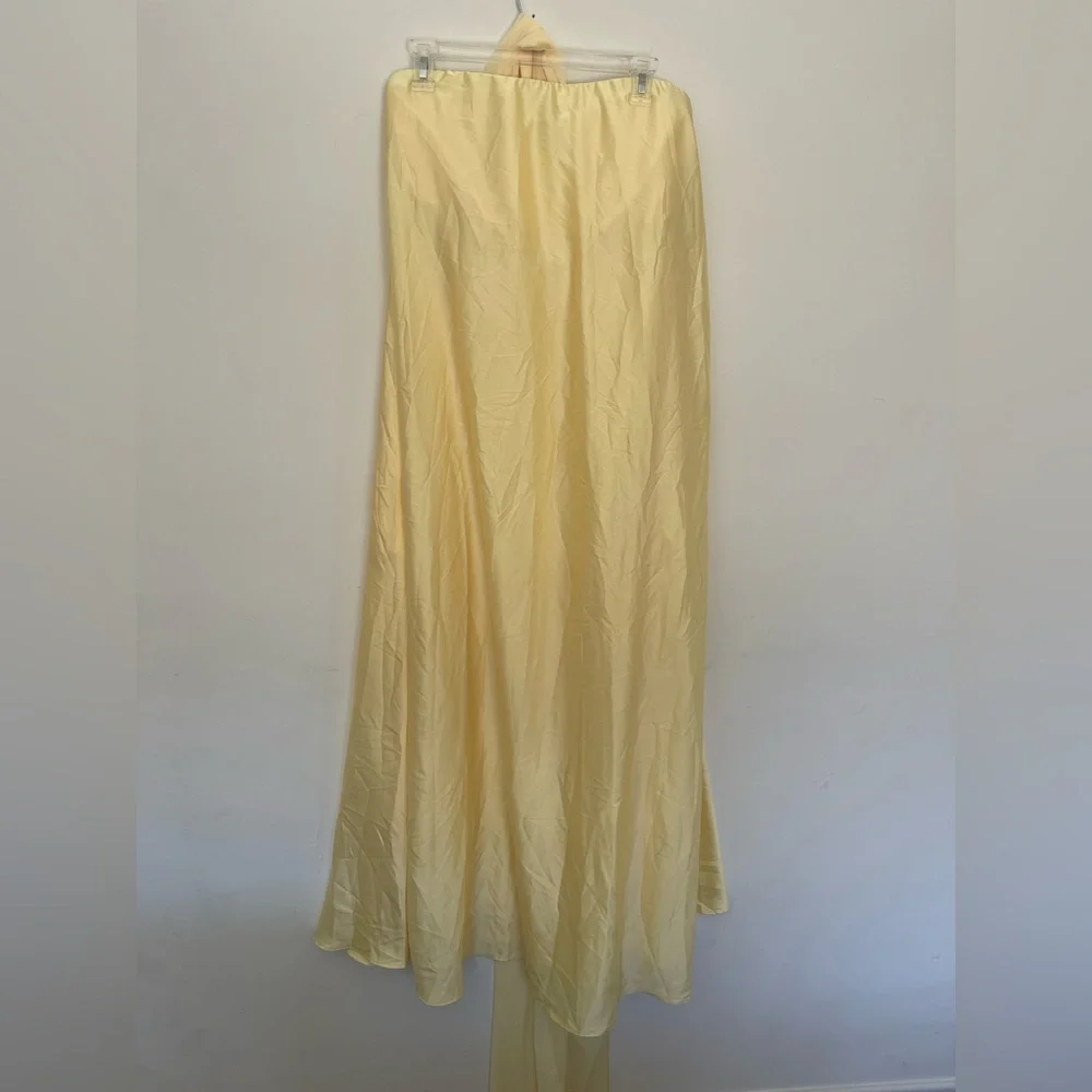 Show Me Your MuMu Strapless Yellow Maxi Dress with Neck Sash - Picture 4 of 10